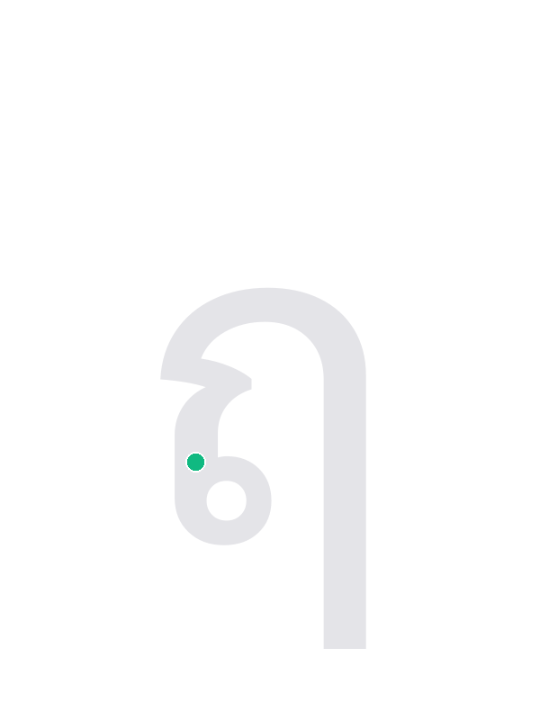 Animated stroke order for rue