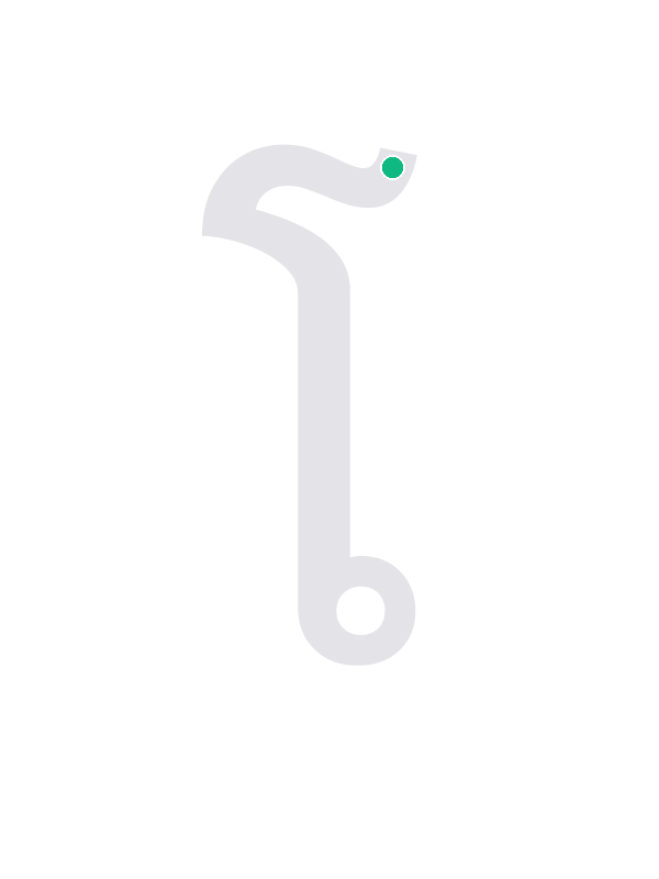 Animated stroke order for oo (long)